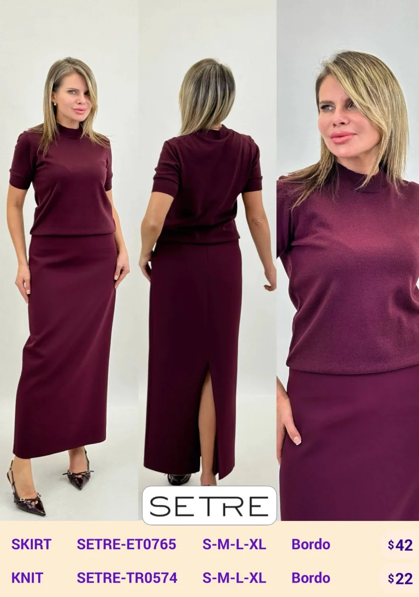 Юбка SETRE (Burgundy, модель SETRE-ET0765) оптом