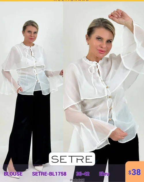Блузка SETRE (Кремовый, модель SETRE-BL1758) оптом