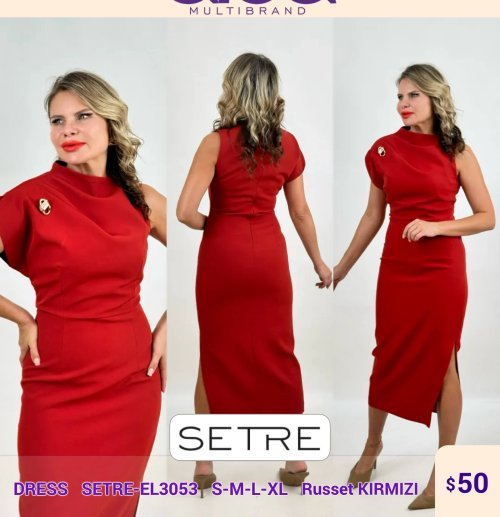 Платье SETRE (Красный, модель SETRE-EL3053) оптом