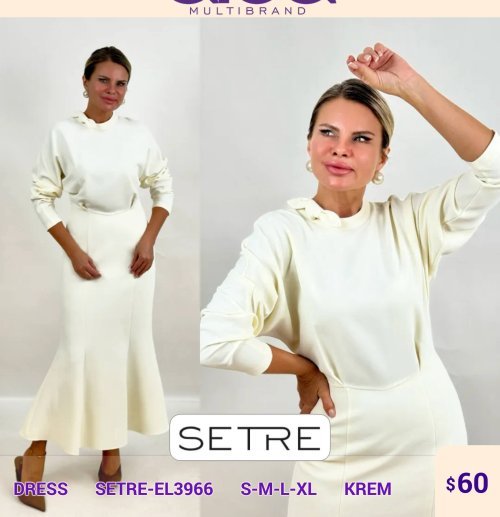 Платье SETRE (Кремовый, модель SETRE-EL3966) оптом