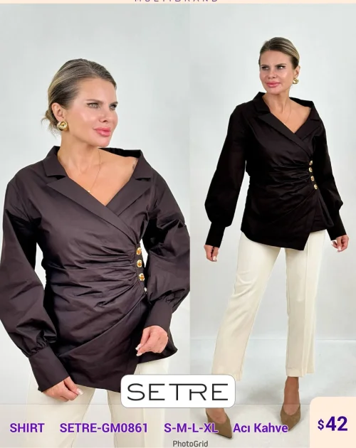 Рубашка SETRE (Brown, модель SETRE-GM0861) оптом