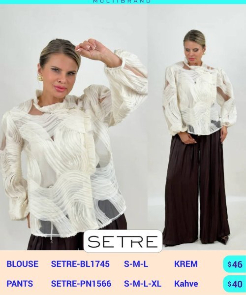 Блузка SETRE (Кремовый, модель SETRE-BL1745) оптом