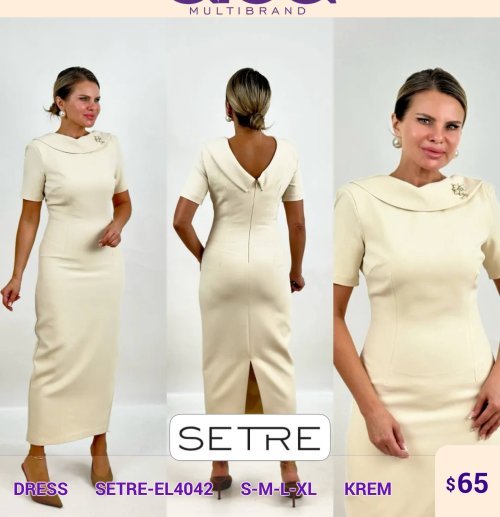 Платье SETRE (Кремовый, модель SETRE-EL4042) оптом