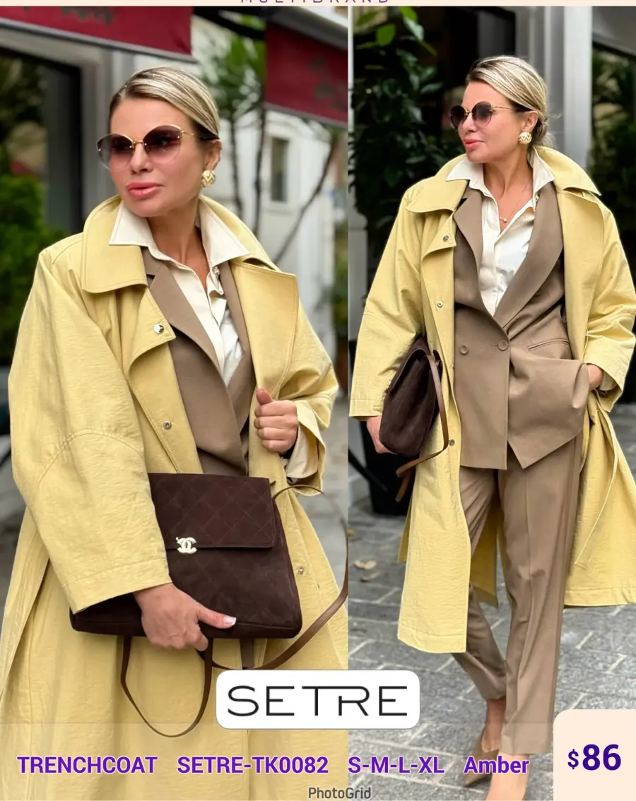 Тренч SETRE (Yellow, модель SETRE-TK0082) оптом