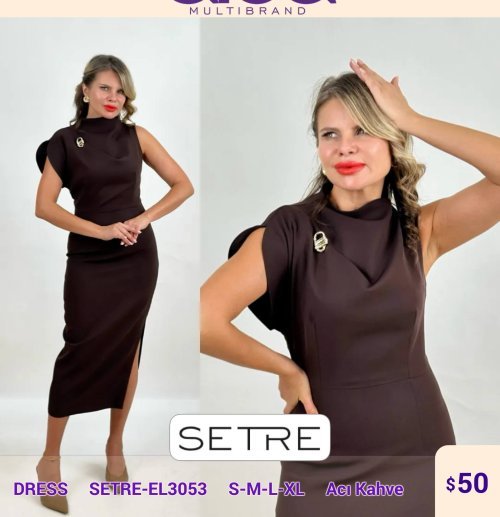 Платье SETRE (Коричневый, модель SETRE-EL3053) оптом