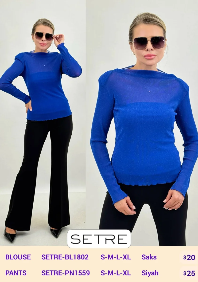 Блузка SETRE (Blue, модель SETRE-BL1802) оптом