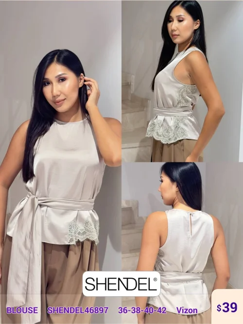 Блузка Shendel (Beige, модель SHENDEL46897) оптом