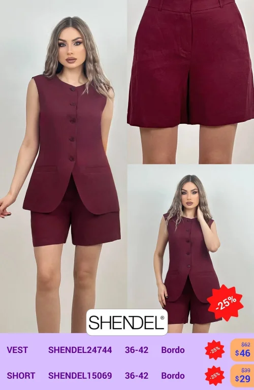 Шорты Shendel (Бордовый, модель SHENDEL15069) оптом