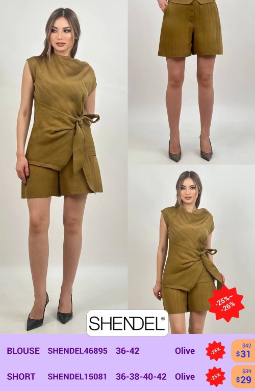 Блузка Shendel (Оливковый, модель SHENDEL46895) оптом