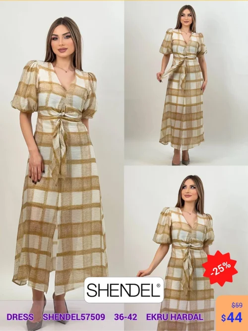 Платье Shendel (Горчичный, модель SHENDEL57509) оптом