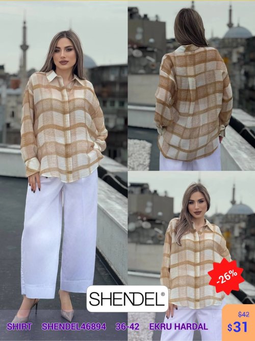 Рубашка Shendel (Горчичный, модель SHENDEL46894) оптом