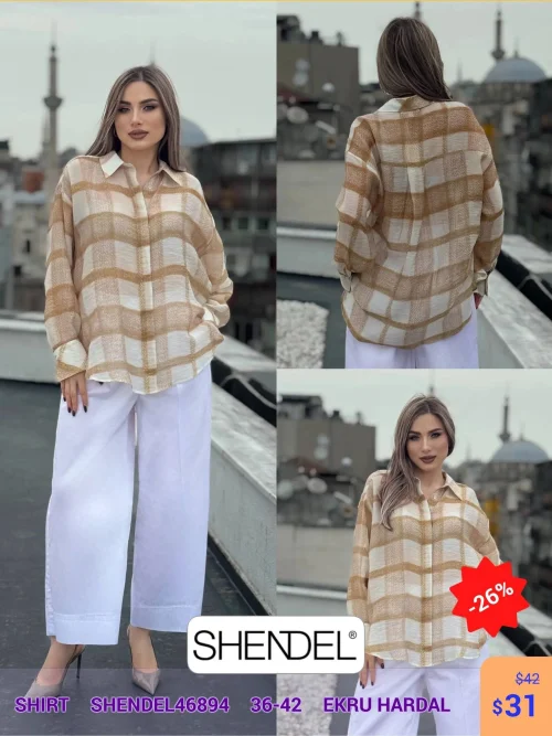 Рубашка Shendel (Горчичный, модель SHENDEL46894) оптом