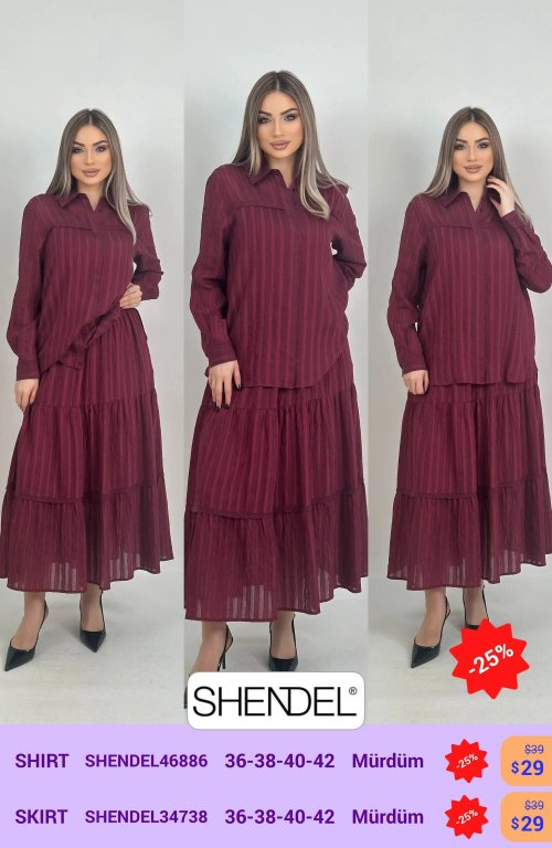 Рубашка Shendel (Сливовый, модель SHENDEL46886) оптом