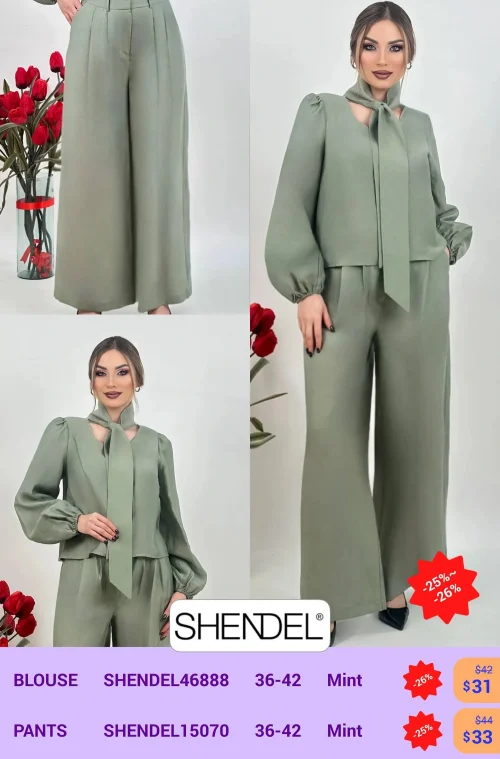 Брюки Shendel (Мятный, модель SHENDEL46888) оптом