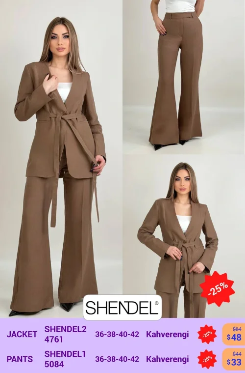 Брюки Shendel (Коричневый, модель SHENDEL24761) оптом