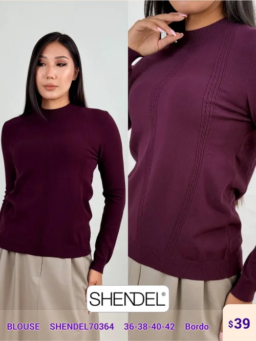 Блузка Shendel (Burgundy, модель SHENDEL70364) оптом