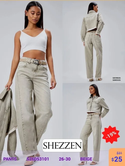 Брюки Shezzen (Бежевый, модель SZ6053101) оптом