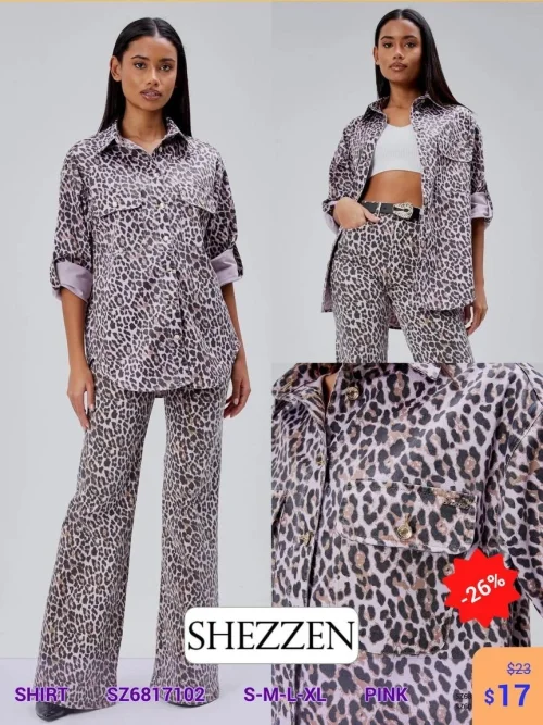 Рубашка Shezzen (Розовый, модель SZ6817102) оптом