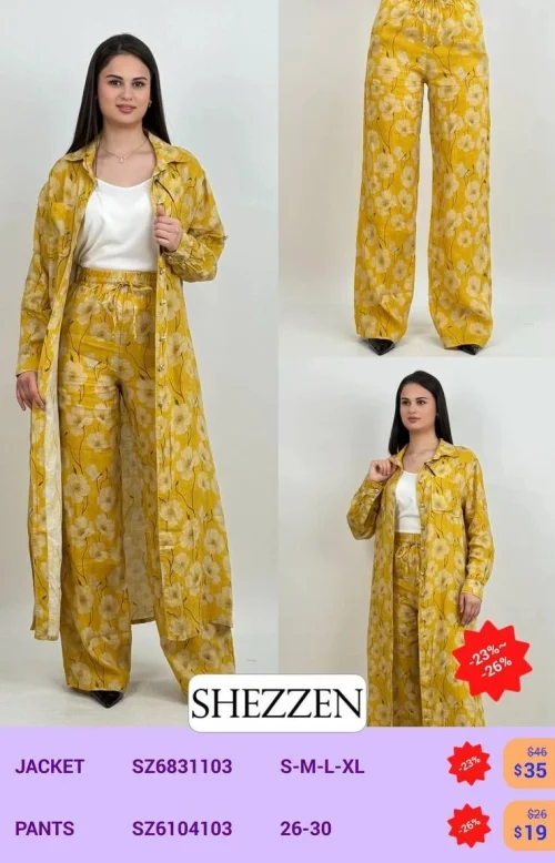 Брюки Shezzen (Желтый, модель SZ6104103) оптом
