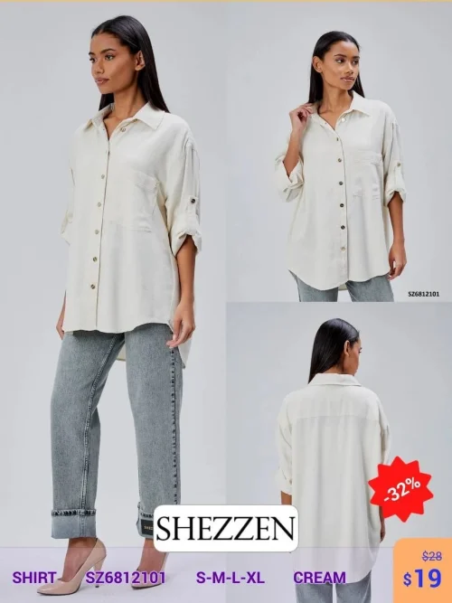 Рубашка Shezzen (Кремовый, модель SZ6812101) оптом