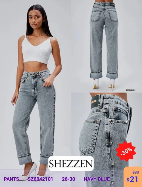 Джинсы Shezzen (Темно-синий, модель SZ6042101) оптом