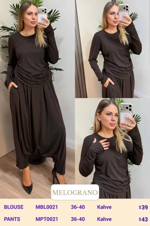 Блузка Shezzen (Brown, модель MBL0021) оптом