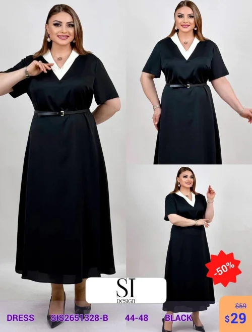 Платье Si Design (Черный, модель SIS2651328-B) оптом