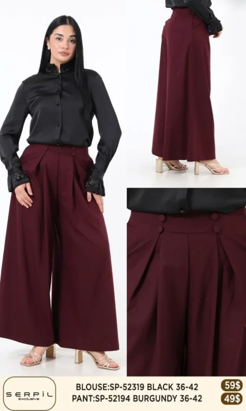 Брюки SI DESIGN (Burgundy, модель 52194) оптом