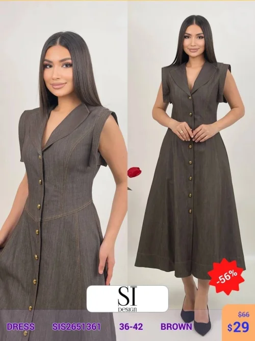 Платье SI DESIGN (Коричневый, модель SIS2651361) оптом