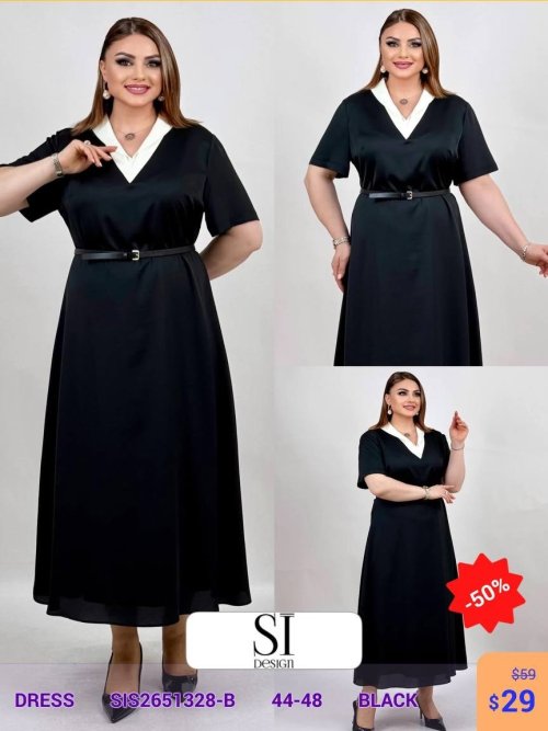 Платье SI DESIGN (Черный, модель SIS2651328-B) оптом