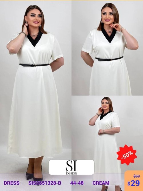 Платье SI DESIGN (Кремовый, модель SIS2651328-B) оптом