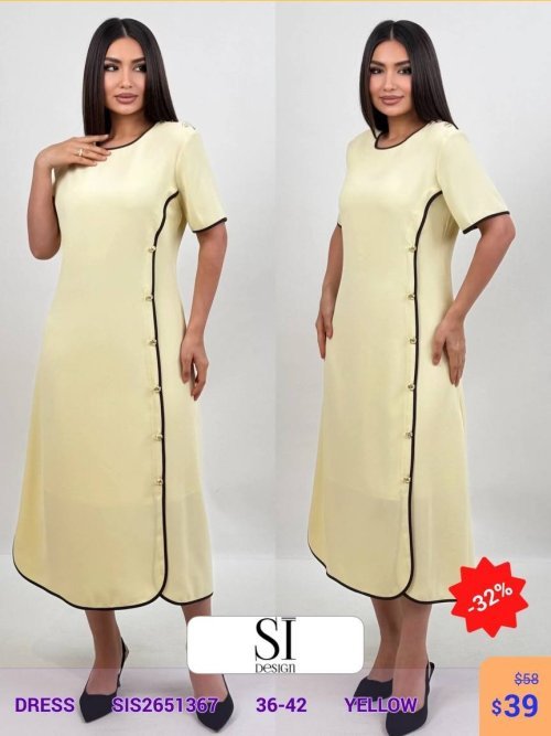 Платье SI DESIGN (Желтый, модель SIS2651367) оптом