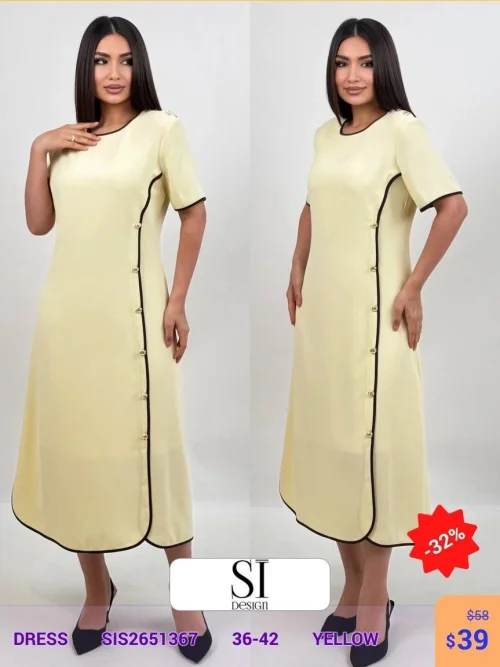 Платье SI DESIGN (Желтый, модель SIS2651367) оптом
