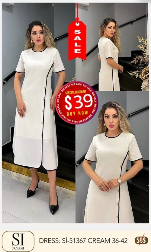 Платье SI DESIGN (Кремовый, модель SI-51367) оптом