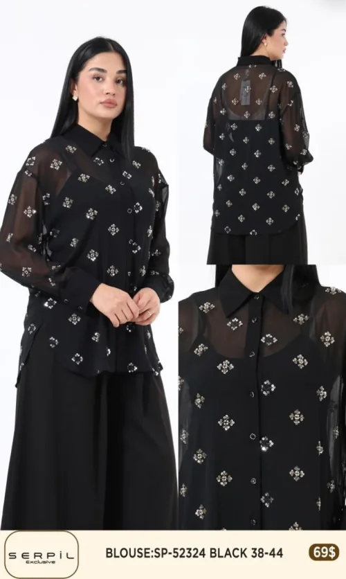Блузка SI DESIGN (Black, модель SP52324) оптом