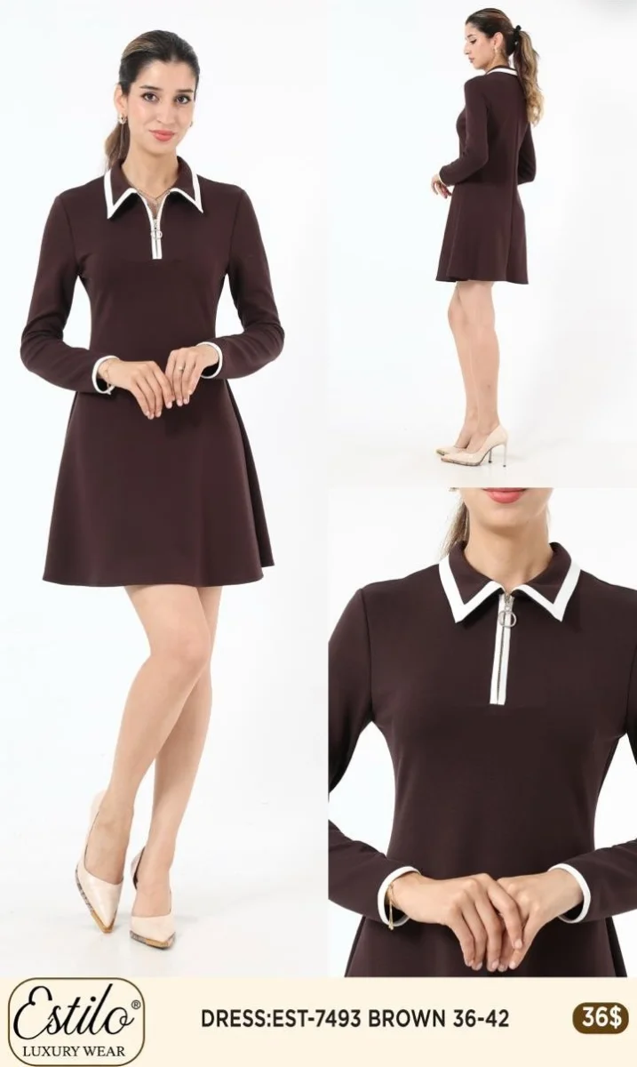Платье SI DESIGN (Brown, модель 7493) оптом