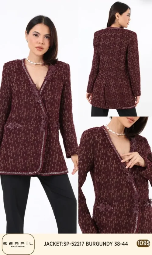 Жакет SI DESIGN (Burgundy, модель 52217) оптом