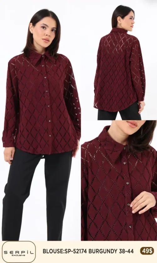 Блузка SI DESIGN (Burgundy, модель SP52174) оптом