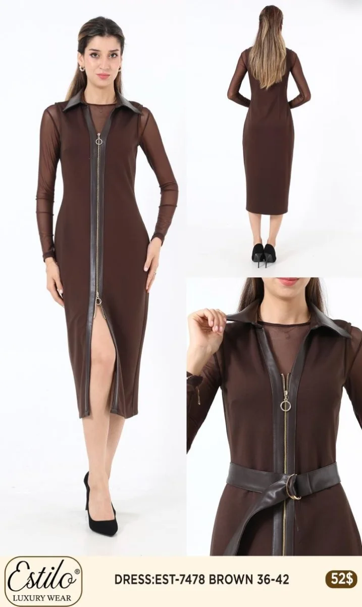 Платье SI DESIGN (Brown, модель 7478) оптом