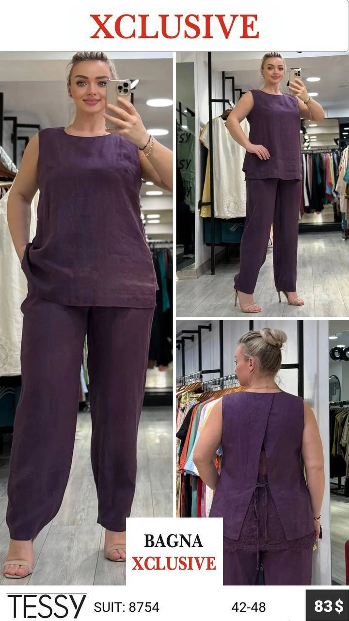 Костюм, TESSY, Фиолетовый, модель 8754, женская одежда оптом из Турции, Лалели