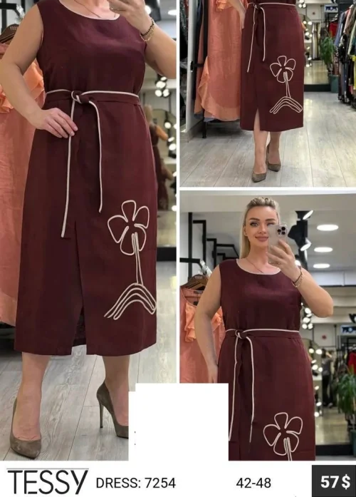 Платье TESSY (Коричневый, модель 7254) оптом