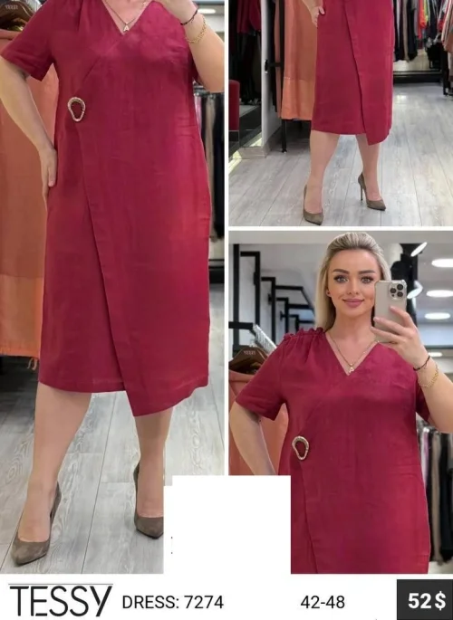 Платье TESSY (Бордовый, модель 7274) оптом