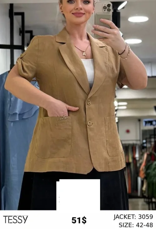 Жакет TESSY (Светло-коричневый, модель 3059) оптом