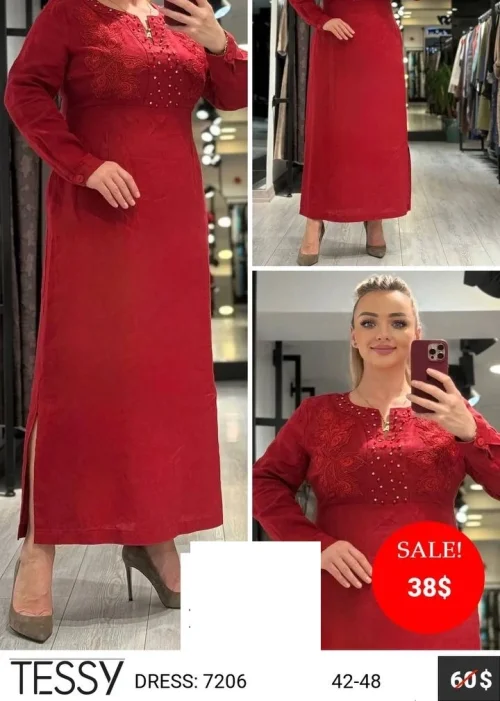 Платье TESSY (Бордовый, модель 7206) оптом