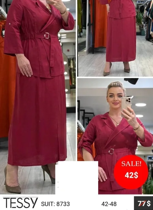 Костюм TESSY (Бордовый, модель 8733) оптом