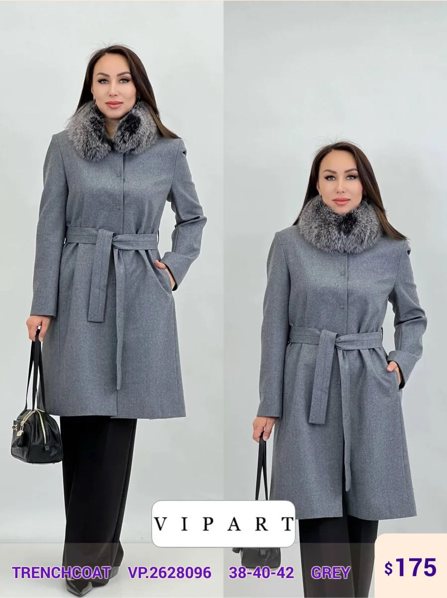 Тренч VIPART (Gray, модель VP.2628096) оптом