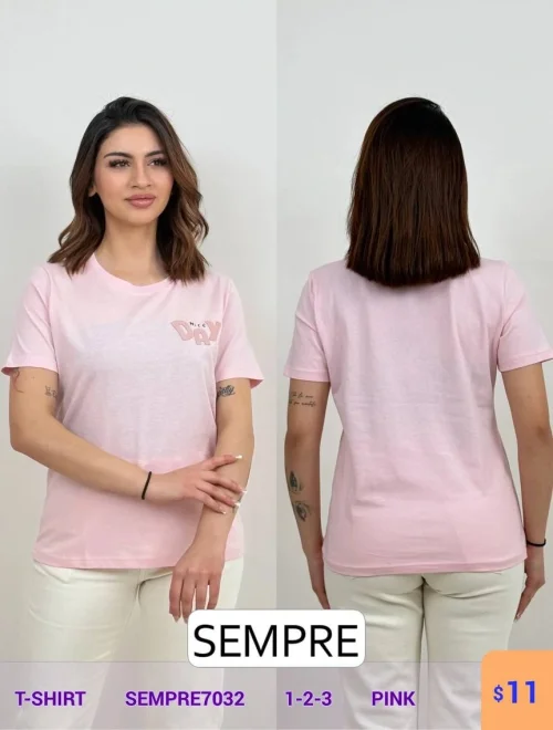 Футболка Sempre & Alba (Розовый, модель SEMPRE7032) оптом