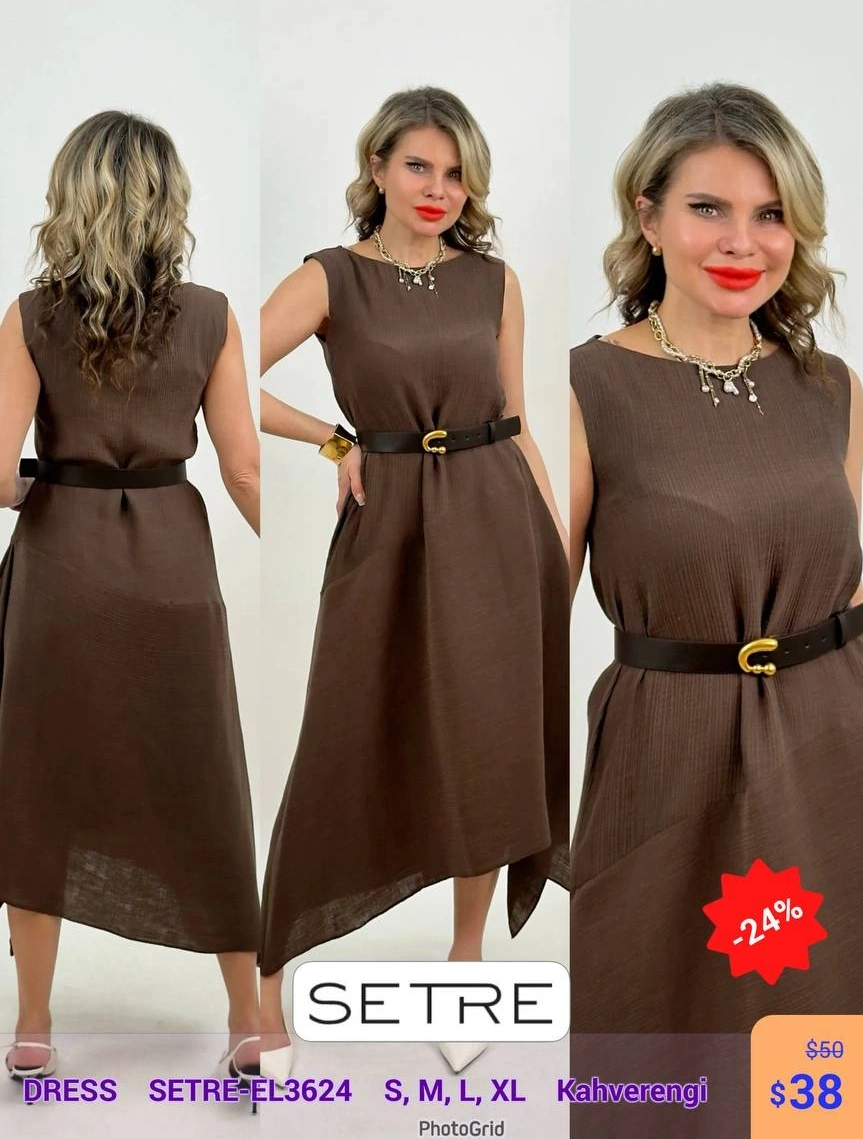 Платье Setre & Alba (Коричневый, модель SETRE-EL3624) оптом