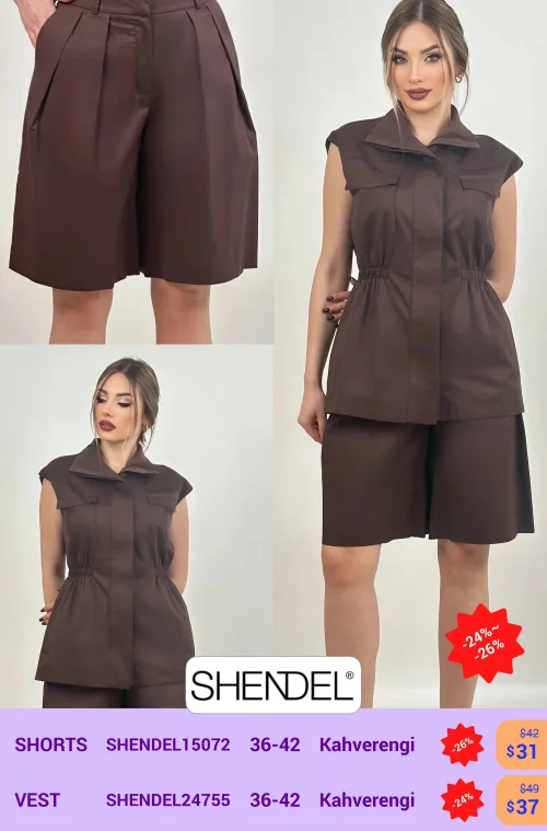 Жилетка Shendel & Alba (Коричневый, модель SHENDEL24755) оптом